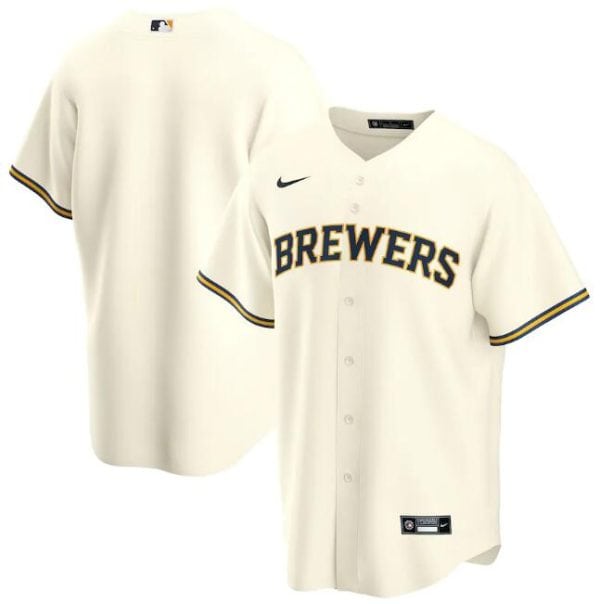 Milwaukee Brewers Blank Cream Cool Base Stitched Jersey