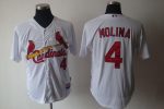 Cardinals #4 Yadier Molina White Cool Base Stitched Jersey