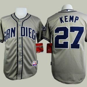 Padres #27 Matt Kemp Grey Cool Base Stitched Jersey