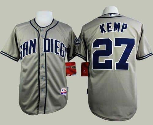 Padres #27 Matt Kemp Grey Cool Base Stitched Jersey