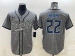 Tennessee Titans #22 Derrick Henry Gray With Patch Cool Base Stitched Jersey