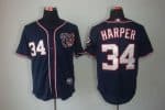 Nationals #34 Bryce Harper Navy Blue Cool Base Stitched Jersey