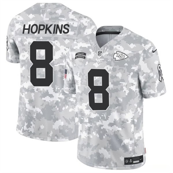 Kansas City Chiefs #8 DeAndre Hopkins 2024 F.U.S.E. Arctic Camo Salute To Service Limited Stitched Jersey