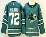 San Jose Sharks #72 William Eklund Teal Authentic Jersey