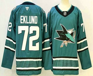 San Jose Sharks #72 William Eklund Teal Authentic Jersey