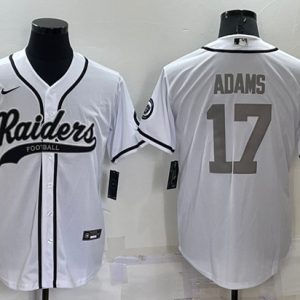 Las Vegas Raiders #17 Davante Adams White Gray Cool Base Stitched Baseball Jersey