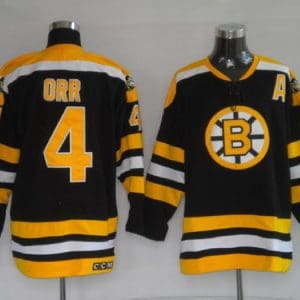 Bruins #4 Bobby Orr Stitched CCM Throwback Black Jersey