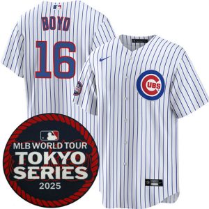 Chicago Cubs #16 Matthew Boyd White 2025 World Tour: Tokyo Series Home Stitched Jersey