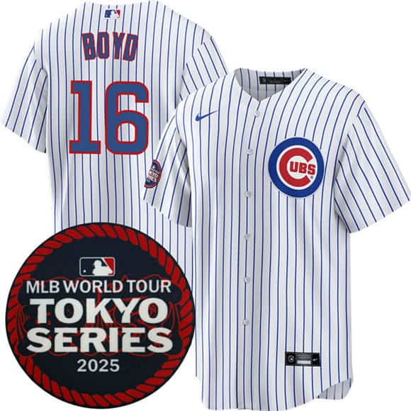 Chicago Cubs #16 Matthew Boyd White 2025 World Tour: Tokyo Series Home Stitched Jersey