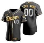 Los Angeles Dodgers Customized Black Gold 2020 World Series Champions Flex Base Stitched MLB Jersey