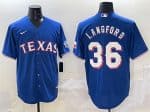Texas Rangers #36 Wyatt Langford Royal Cool Base Limited Stitched Jersey