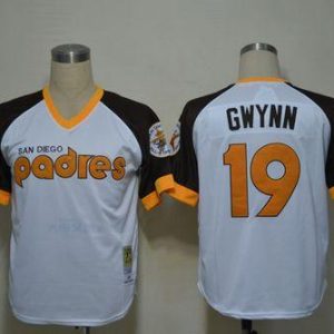 Mitchell And Ness Padres #19 Tony Gwynn White Throwback Stitched Jersey