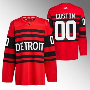 Detroit Red Wings Custom Red 2022-23 Reverse Retro Stitched Jersey