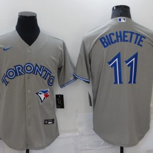 Toronto Blue Jays #11 Bo Bichette Gray Cool Base Stitched Jersey