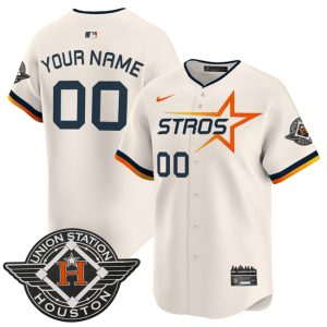 Houston Astros Custom Cream 2025 City Connect Limited Stitched Jersey