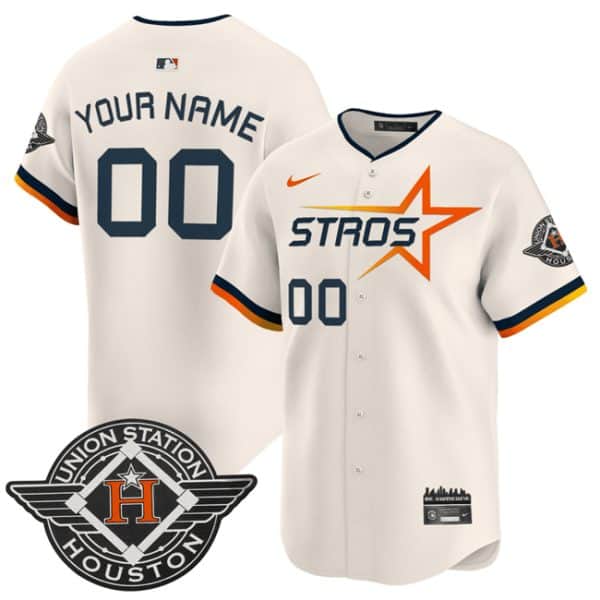 Houston Astros Custom Cream 2025 City Connect Limited Stitched Jersey