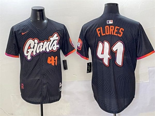San Francisco Giants #41 Wilmer Flores Anthracite 2025 City Connect Limited Stitched Jersey