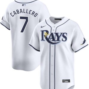 Tampa Bay Rays #7 Jose Caballero White Home Limited Stitched Jersey