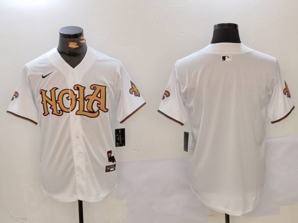 New Orleans Saints Blank White Cool Base Stitched Jersey