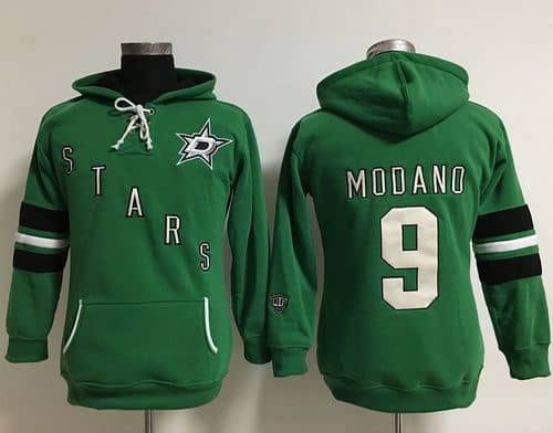 Dallas Stars #9 Mike Modano Green Old Time Heidi Hoodie NHL Hoodie