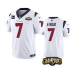 Houston Texans #7 C.J. Stroud White 2023 F.U.S.E. AFC South Champions Patch And 1-Star C Patch Vapor Untouchable Limited Stitched Jersey