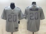 Dallas Cowboys #20 Tony Pollard With Patch Gray Atmosphere Fashion Stitched Jersey