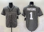 Green Bay Packers #1 Micah Parsons Gray Cool Base Stitched Jersey