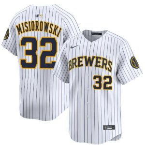 Milwaukee Brewers #32 Jacob Misiorowski White Alternate Limited Stitched Jersey