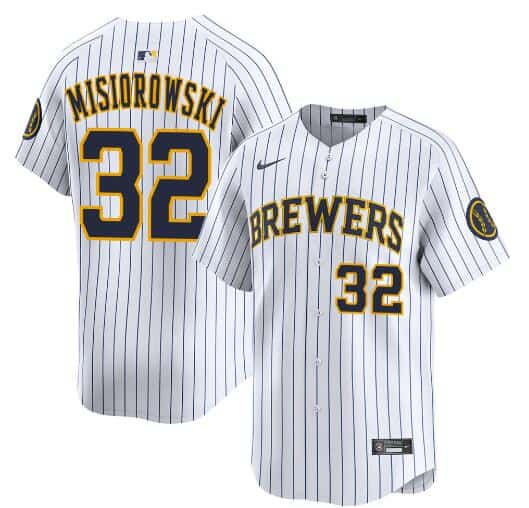 Milwaukee Brewers #32 Jacob Misiorowski White Alternate Limited Stitched Jersey