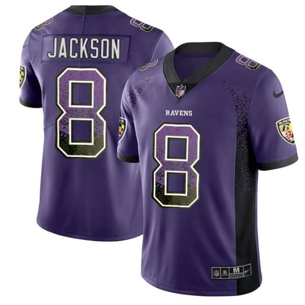 Ravens #8 Lamar Jackson Purple 2018 Drift Fashion Color Rush Limited Jersey