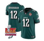 Philadelphia Eagles #12 Randall Cunningham Green 2025 Eagles Logo Super Bowl LIX Patch New F.U.S.E. Vapor Limited Stitched Jersey