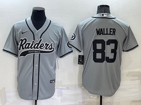 Las Vegas Raiders #83 Darren Waller Gray Cool Base Stitched Baseball Jersey