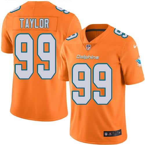 Dolphins #99 Jason Taylor Orange Stitched Limited Rush Nike Jersey