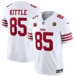 San Francisco 49ers #85 George Kittle White 2023 F.U.S.E. With 4-Star C Patch And John Madden Patch Vapor Limited Stitched Jersey