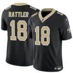 New Orleans Saints #18 Spencer Rattler Black F.U.S.E. Vapor Limited Stitched Jersey