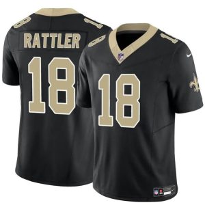 New Orleans Saints #18 Spencer Rattler Black F.U.S.E. Vapor Limited Stitched Jersey
