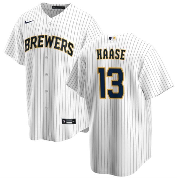 Milwaukee Brewers #13 Eric Haase White Cool Base Stitched Jersey