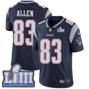 New England Patriots #83 Dwayne Allen Navy Blue Super Bowl LIII Vapor Untouchable Limited Stitched Jersey