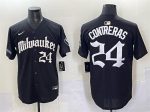 Milwaukee Brewers #24 William Contreras Black 'Gothic 414 Shadows Edition' Vapor Premier Limited Stitched Jersey