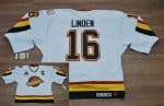 Canucks #16 Trevor Linden Stitched White CCM Throwback Vintage Jersey