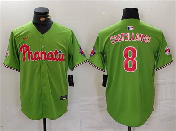 Philadelphia Phillies #8 Nick Castellanos Green With Patch Stitched Jersey