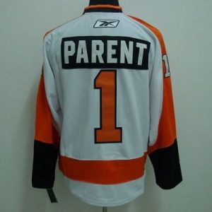Flyers #1 Bernie Parent Stitched Winter Classic White Jersey