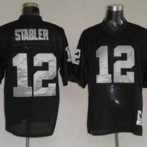 Mitchell And Ness Raiders Kenny Stabler #12 Stitched Black Jersey