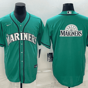 Seattle Mariners Aqua Team Big Logo Cool Base Stitched Jersey
