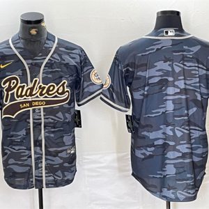 San Diego Padres Blank Gray Camo Cool Base Stitched Jersey