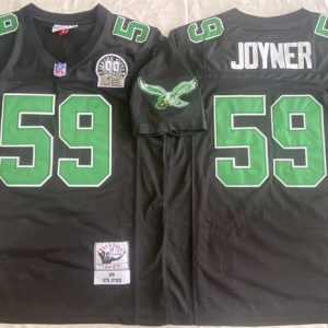 Philadelphia Eagles #59 Seth Joyner Black Throwback Stitched Jersey