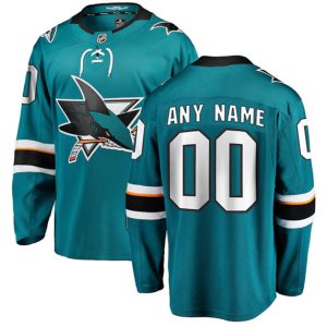 San Jose Sharks Custom Name Number Teal Stitched Jersey