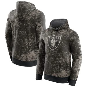 Las Vegas Raiders Black Gray Blackout Tonal Pullover Hoodie