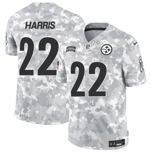 Pittsburgh Steelers #22 Najee Harris Arctic Camo 2024 F.U.S.E. Salute To Service Limited Stitched Jersey