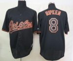Orioles #8 Cal Ripken Black Fashion Stitched Jersey